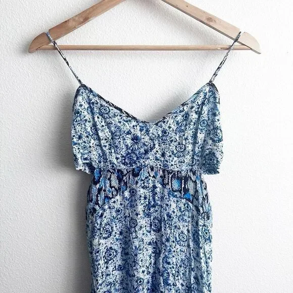 ECOTE x URBAN OUTFITTERS | Blue Maxi Dress Cutout Sides Shipwreck | Size Small - Picture 2 of 7
